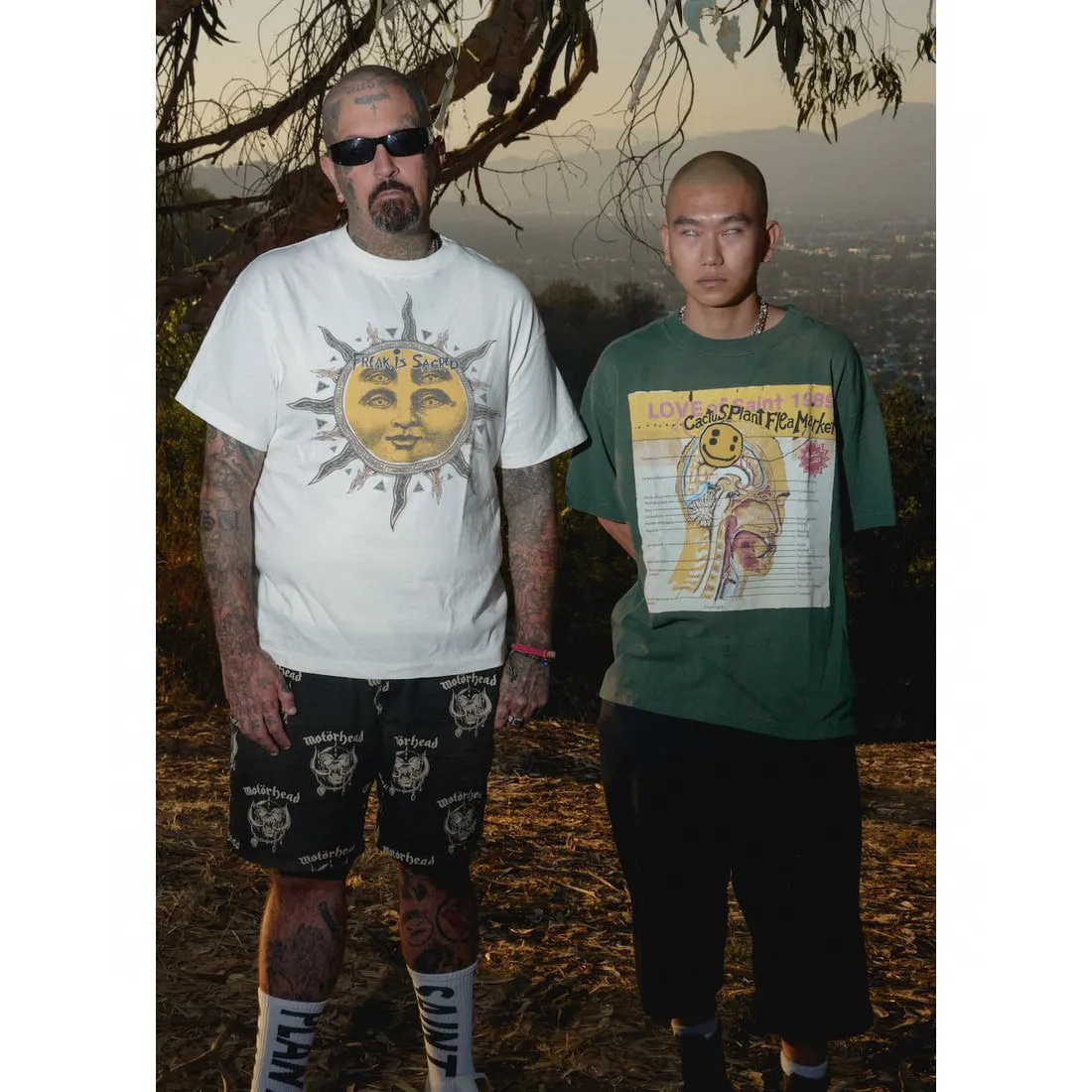 CACTUS PLANT FLEA MARKET x SAINT Mxxxxxx SUN SS TEE/WHT CPFM joint model Four-eye sun printed short sleeves Off-white S-XL Cylindrical fabric without side seams 220g high weight OE yarn ⚠️Note: It is almost meaningless if it is not a cylindrical fabric Customized CPFM joint main mark/wash mark/little angel anti-counterfeiting label Original-level printing factory Top purchasing level